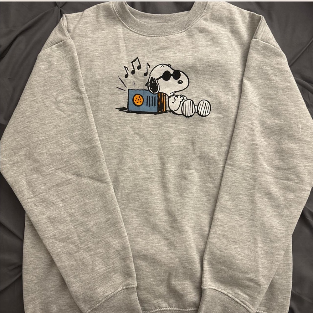Peanuts Snoopy Gray Oversized Crewneck Sweatshirt